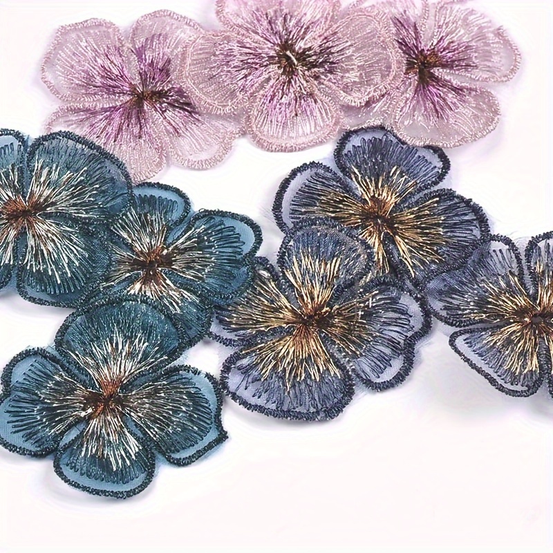 Exquisite 4-Petal Floral Lace Patches for DIY Decoration